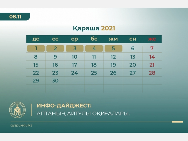 Инфо-дайджест: Аптаның айтулы оқиғалары. №29