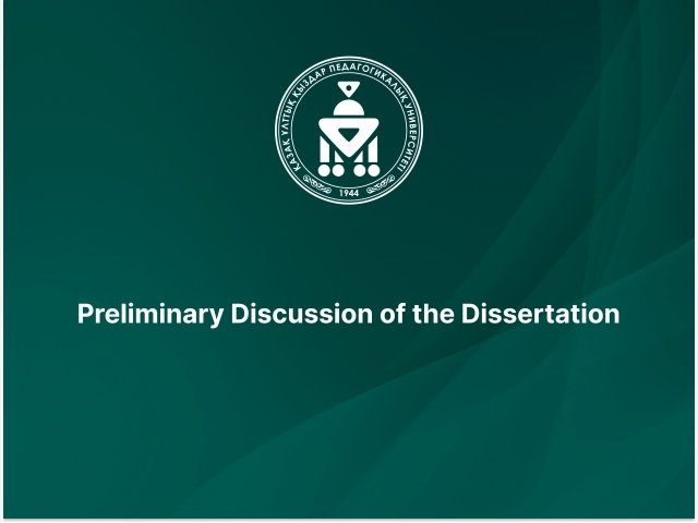 Preliminary Discussion of the Dissertation