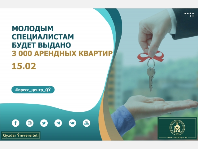 Young people will be provided with 3 000 rental apartments