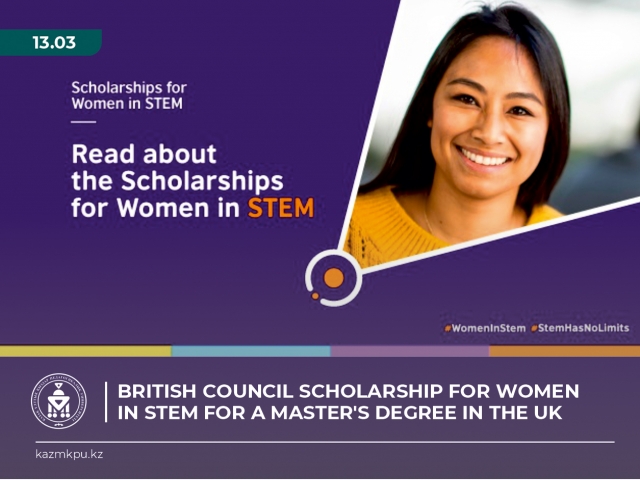 British Council Scholarship for Women in STEM for a master's degree in the UK