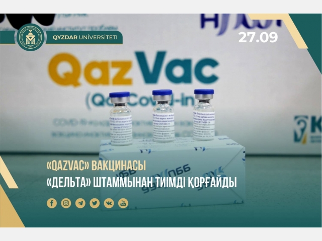 «QazVac» вакцинасы «Дельта» штаммынан тиімді қорғайды