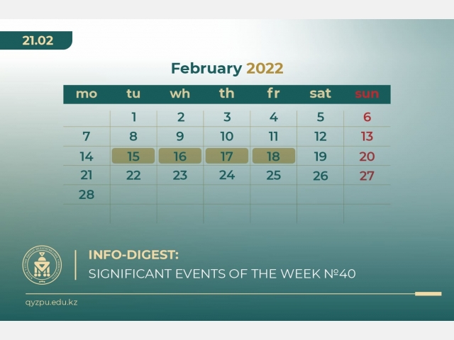 Info-Digest: Significant events of the week. № 40