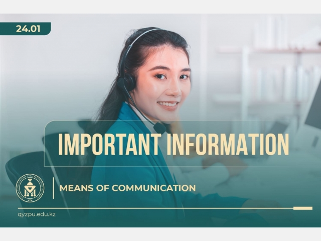 IMPORTANT INFORMATION: Means of communication