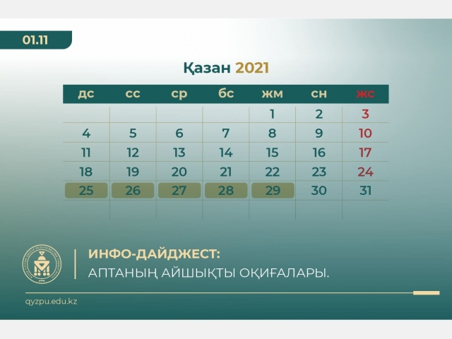 Инфо-дайджест: Аптаның айтулы оқиғалары. №28