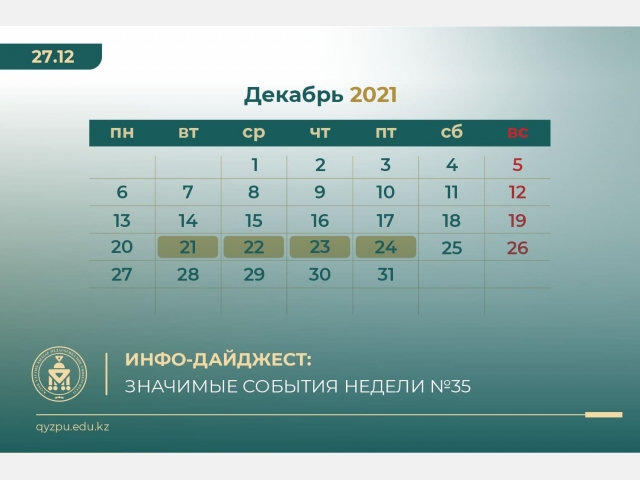 Инфо-дайджест: Значимые события недели. №36