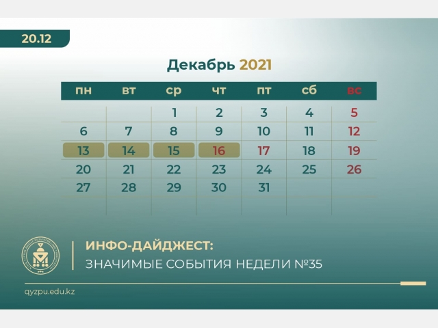 Инфо-дайджест: Значимые события недели. №35