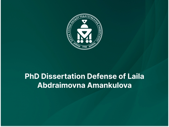 PhD Dissertation Defense of Laila Abdraimovna Amankulova