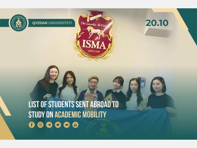 List of students sent abroad to study on academic mobility