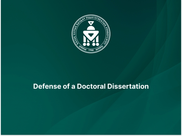Defense of a Doctoral Dissertation