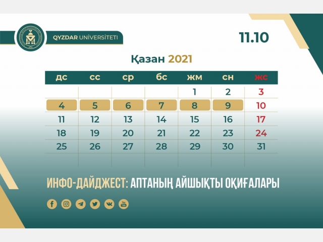 Инфо-дайджест: Аптаның айшықты оқиғалары. №25