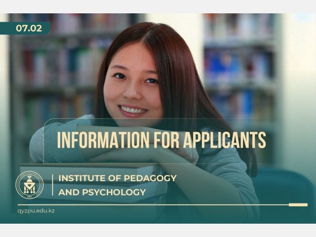 INFORMATION FOR APPLICANTS: Institute of Pedagogy and Psychology