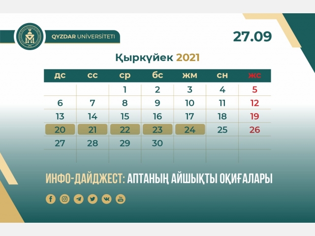 Инфо-дайджест: Аптаның айшықты оқиғалары. №23