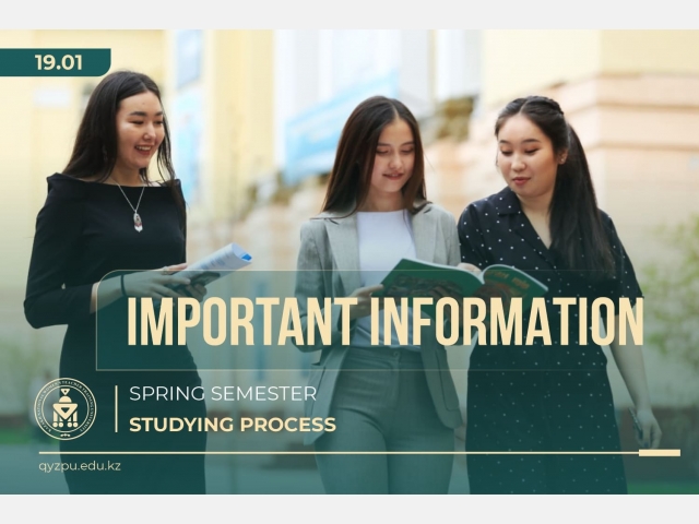 IMPORTANT INFORMATION: Spring semester studying process