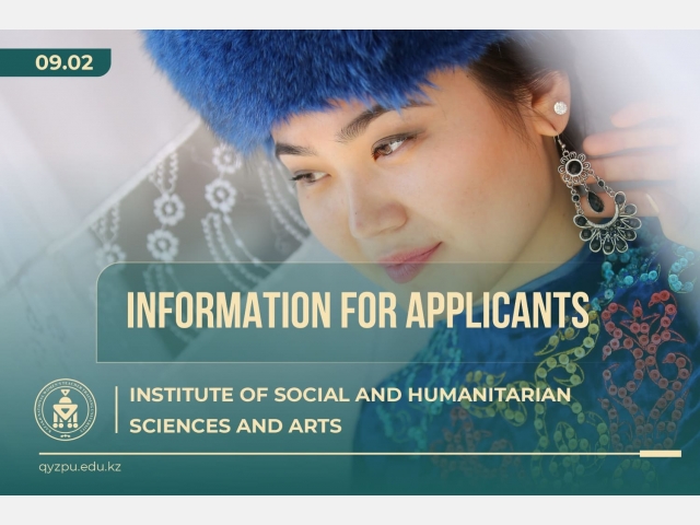 INFORMATION FOR APPLICANTS: Institute of Social and Humanitarian Sciences and Arts